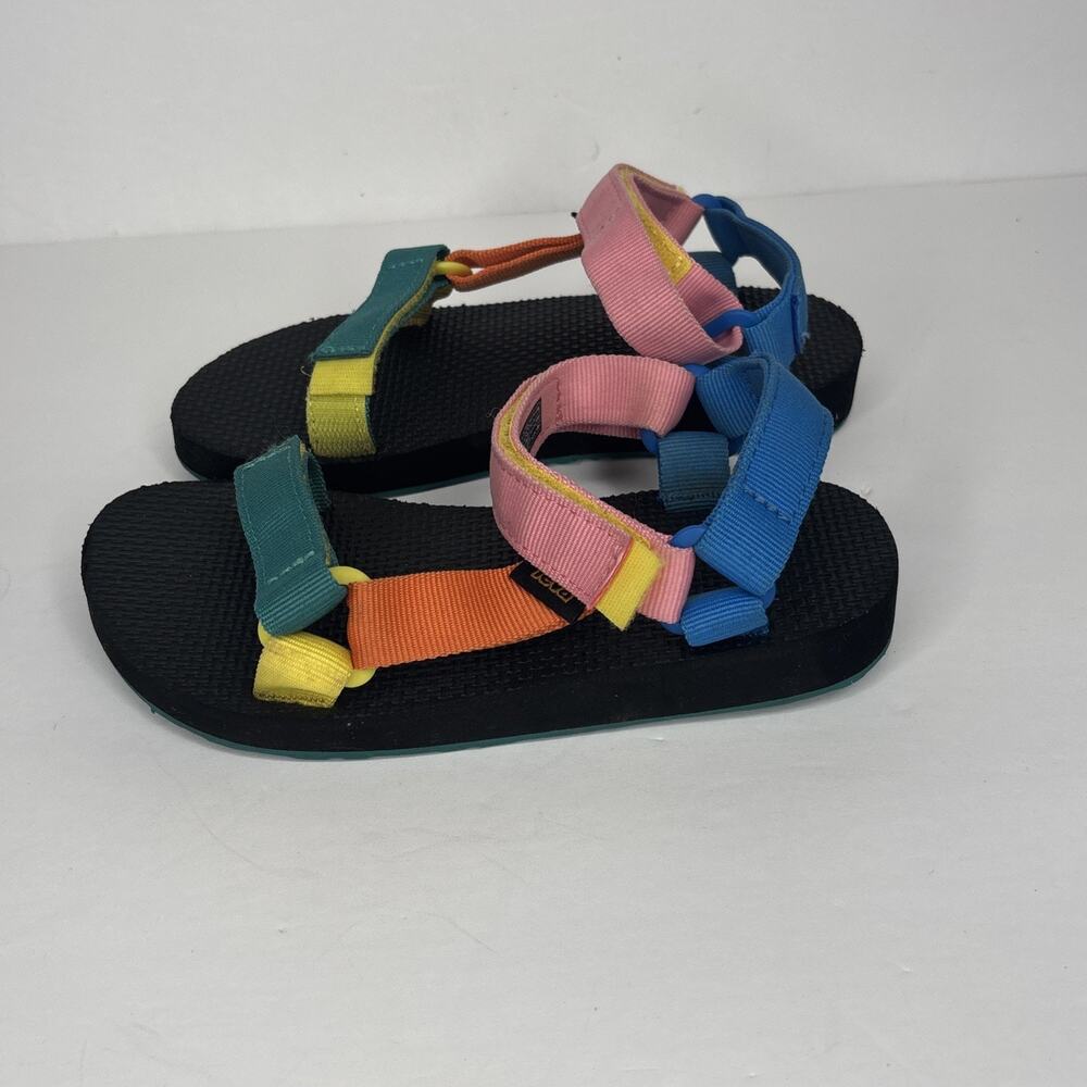 Teva Kids Girls 1 Sandals Multicolor Strap Breathable Water Summer Shoes - Picture 2 of 6